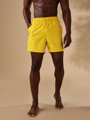 TOMMY HILFIGER Solid Men Yellow Basic Shorts