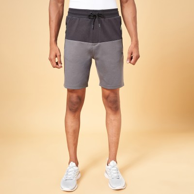 Ajile By Pantaloons Self Design Men Grey Basic Shorts