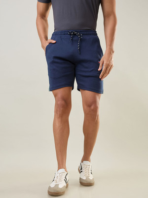 Tim Paris Solid Men Blue Basic Shorts