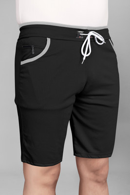 WeReKo Solid Men Black Casual Shorts