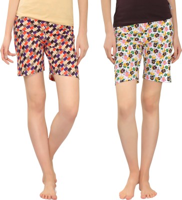 zebu Printed Women Multicolor Regular Shorts