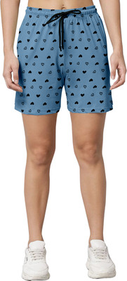 APPUFASHION Printed Women Light Blue Regular Shorts