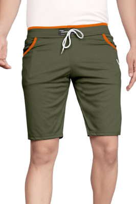 DARSHAN CREATION Solid Men Green Casual Shorts