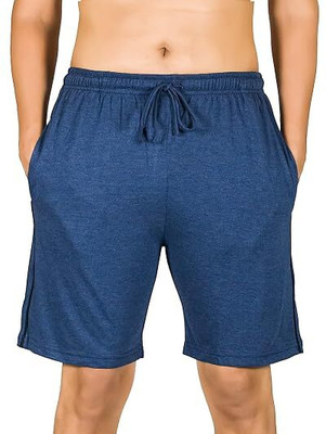 ONE STREET Solid Men Blue Casual Shorts