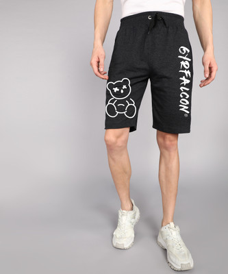 GYRFALCON Printed Men Black Casual Shorts