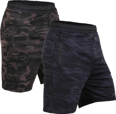 Kyk Military Camouflage Men Grey, Dark Blue Regular Shorts