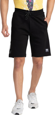 BEING HUMAN Solid Men Black Basic Shorts