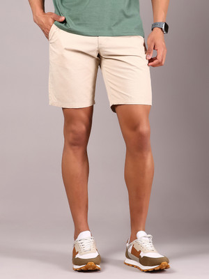 V-MART Solid Men Beige Regular Shorts