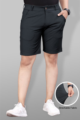ynam Solid Men Grey Casual Shorts