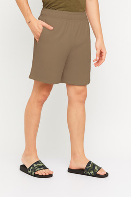 NACHU Solid Men Brown Regular Shorts
