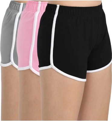 DASK Solid Women Grey, Black, Pink Dolphin Shorts