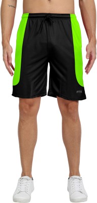 FTX Color Block Men Black Sports Shorts