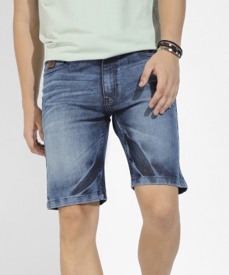 CAMPUS SUTRA Dyed/Washed Men Denim Blue Denim Shorts