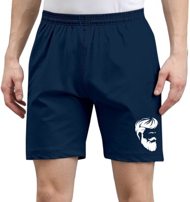 INDICLUB Graphic Print Men Dark Blue Basic Shorts