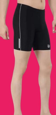 Fhkhjkbjnn Solid Men Black Compression Shorts