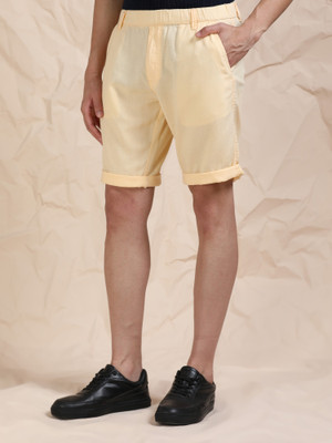 bEEVEE Solid Men Orange Regular Shorts