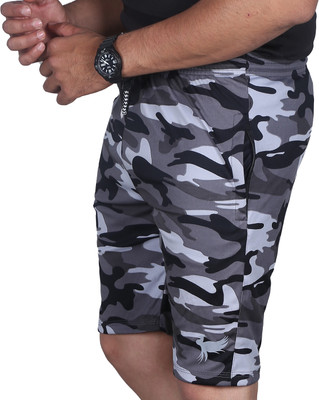 Duooble Solid, Military Camouflage Men Multicolor Sports Shorts