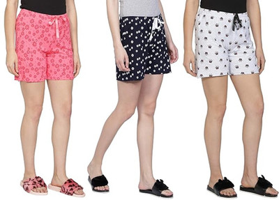 manokamna store Printed Women Multicolor Regular Shorts