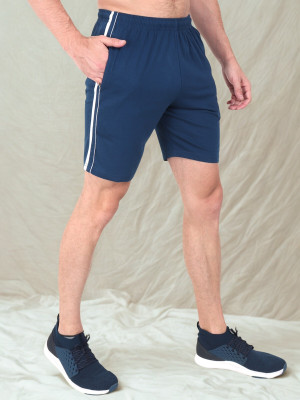Zeffit Striped Men Blue Bermuda Shorts