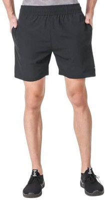 JEFFY Self Design Men Black Gym Shorts