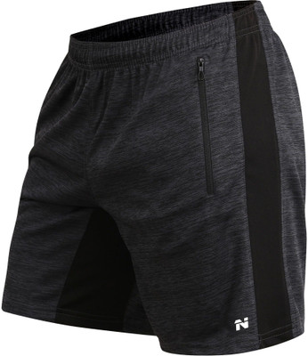 NINQ Self Design, Striped Men Dark Grey Regular Shorts, Compression Shorts, Compression Shorts, Gym Shorts