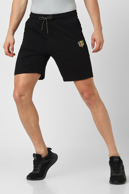 VAN HEUSEN Solid Men Black Regular Shorts