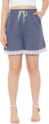 rain tree Checkered Women Grey Basic Shorts