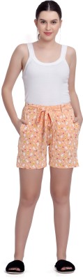 MAYSIXTY Solid Women Orange Basic Shorts