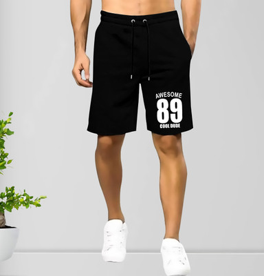 JUGULAR Printed Men Black Basic Shorts