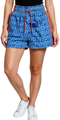 manu fashions Printed Women Blue Regular Shorts