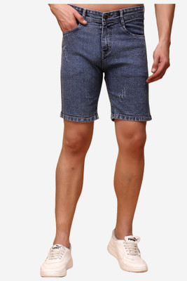 PRJ IN STYLE Solid Men Denim Light Blue Regular Shorts
