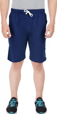 Wrodss Solid Men Blue Basic Shorts