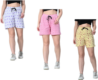KAYU Printed Women Multicolor Regular Shorts