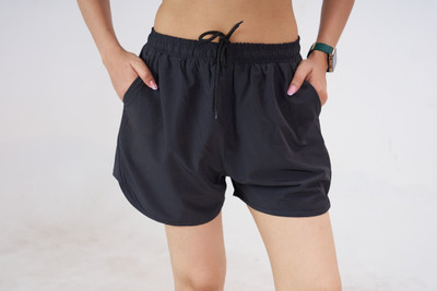 MYo2 Solid Women Reversible Black Regular Shorts