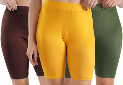 Florafit Solid Women Multicolor Cycling Shorts