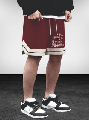 Culish Trend Printed Men Black Gym Shorts