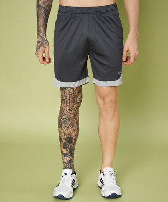 Invincible Printed Men Dark Grey Sports Shorts