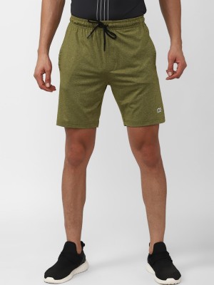 PETER ENGLAND Solid Men Dark Green Regular Shorts