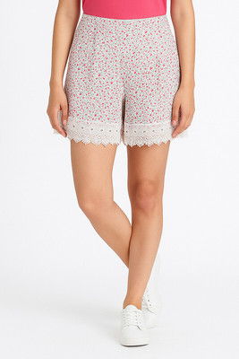 CLLING Printed Women White Boxer Shorts