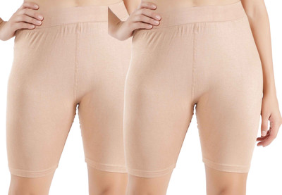 Shapyfit Solid Women Beige Cycling Shorts
