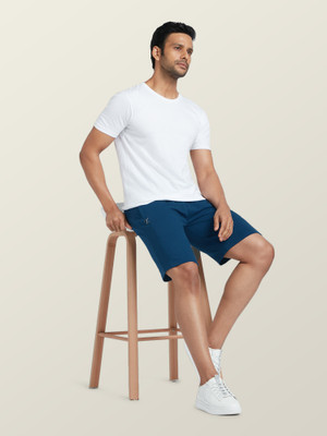 XYXX Solid Men Blue Regular Shorts