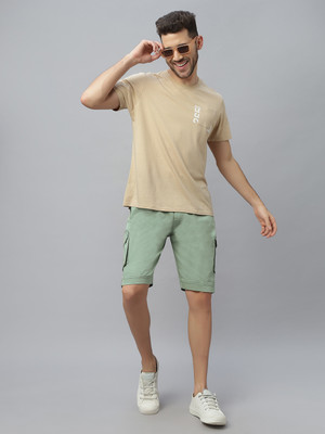 Ho Bindaass Solid Men Light Green Cargo Shorts
