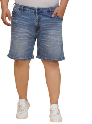 JOHN PRIDE Solid Men Blue Denim Shorts