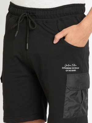 Club York Printed Men Black Regular Shorts