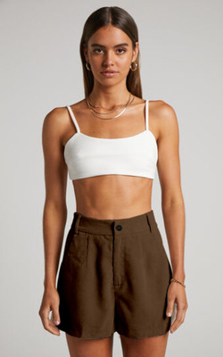 Rajovati Solid Women Brown Casual Shorts