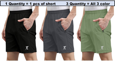 INDICLUB Solid Men Multicolor Regular Shorts