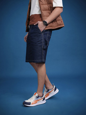 Roadster Solid Men White Denim Shorts