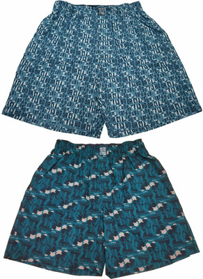 JOCKEY Printed Men Light Blue, Green Boxer Shorts