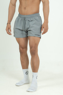 COITONIC Self Design Men Grey Gym Shorts