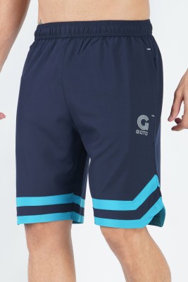 GOTO Striped Men Blue Sports Shorts